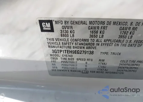 2014 GMC Sierra 1500 from USA, damaged, VIN 3GTP1TEH9EG279138